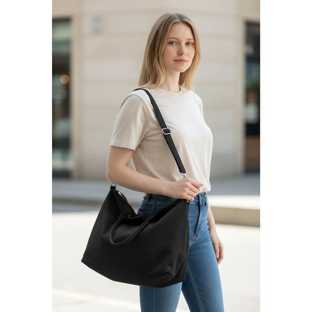 Hobo International Travel Black Convertible Shoulder Bag Tote
